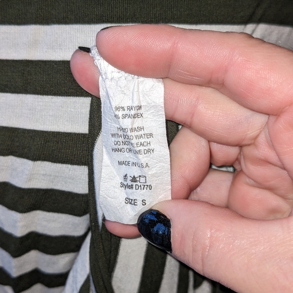 Red Lolly Green/White Striped Maxi Dress S please read measurements. - Picture 8 of 13